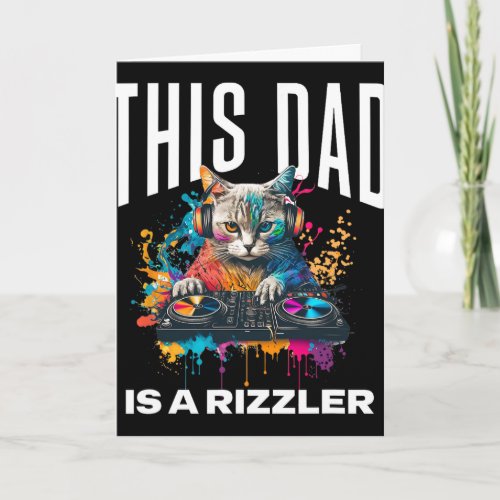 This Dad Has Rizz Cool Dj Cat Rizzler Dad Father's Card