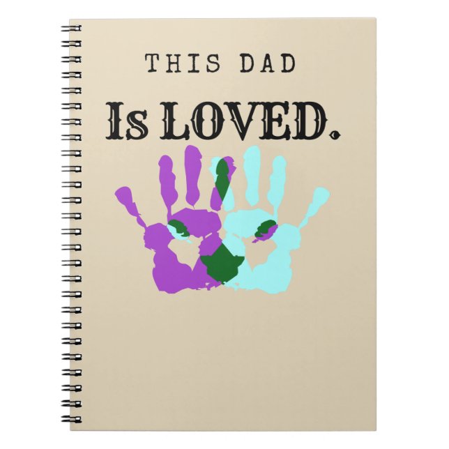 This Dad is Loved Spiral Journal Dad Gift (Front)