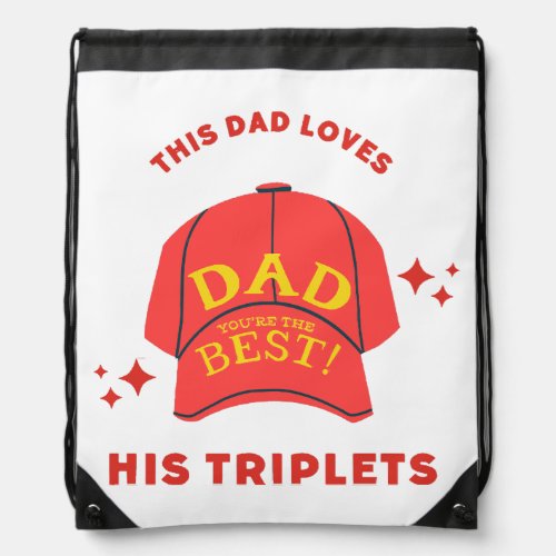 This dad loves his triplets drawstring bag