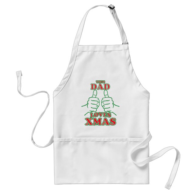 This Dad Loves XMAS Adult Apron (Front)