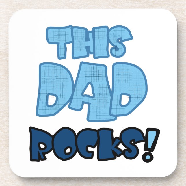 This Dad Rocks Gifts Beverage Coaster (Front)