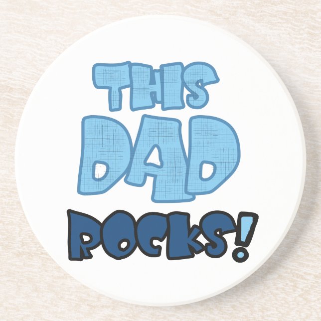 This Dad Rocks Gifts Coaster (Front)
