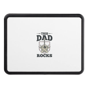 This Dad Rocks Vintage Guitar Dad Shirt Design (3) Hitch Cover