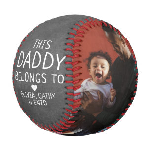 This Daddy Belongs to Black Photo Father's Day Baseball