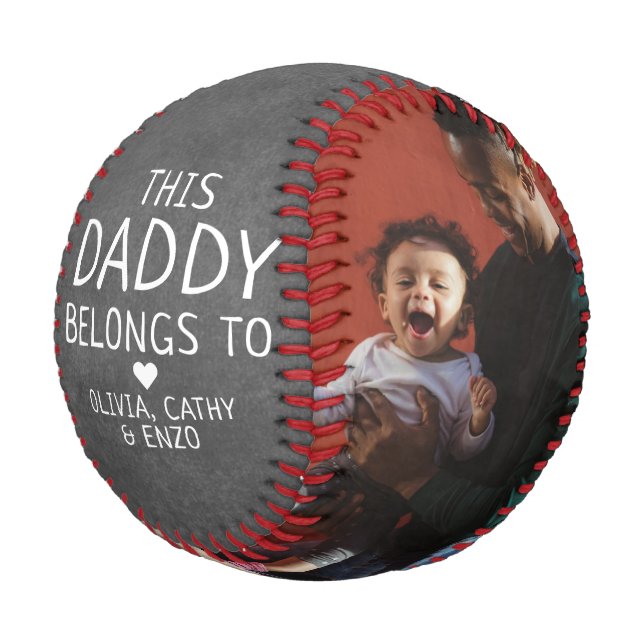 This Daddy Belongs to Black Photo Father's Day Baseball (Angled)