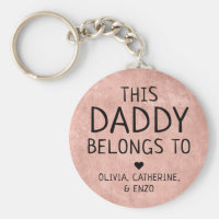 This Daddy Belongs To Father's Day Copper Red Keychain