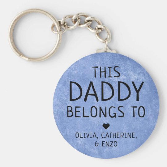 This Daddy Belongs To Father's Day Navy Blue Keychain