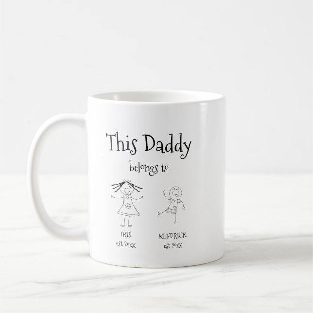 This Daddy Belongs To Mug With Kids Names (Left)