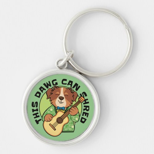 This Dawg Can Shred Guitar Keychain