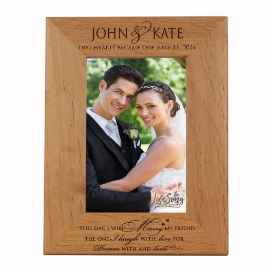 This Day I Will 4x6 Wooden Wedding Picture Frame (Front)