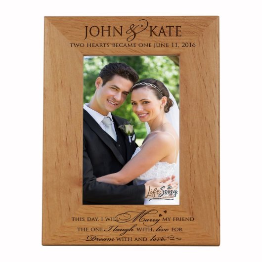 This Day I Will 5x7 Wooden Wedding Picture Frame (Front)