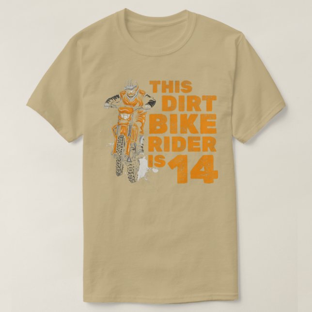 This Dirt Bike Rider Is 14th Birthday Boy Motocros T-Shirt (Design Front)