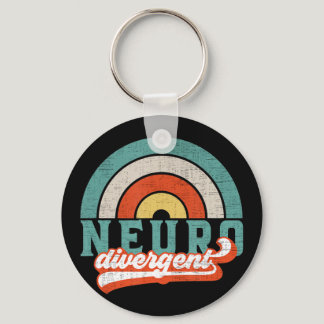 This distressed vintage 70's retro design is for n keychain