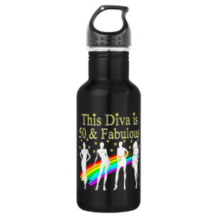 THIS DIVA IS 50 AND FABULOUS 50TH BIRTHDAY WATER BOTTLE