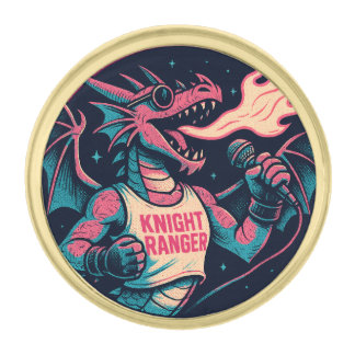 This Dragon Spits Fire Gold Finish Lapel Pin