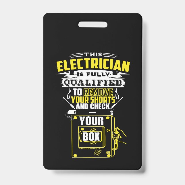 This electrician is fully qualified badge (Front)