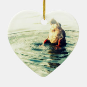 This End Up! Duck Butt Ceramic Ornament