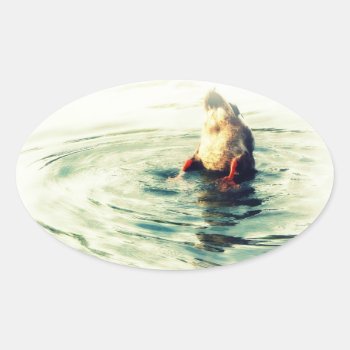 This End Up! Duck Butt Oval Sticker by CountryCorner at Zazzle