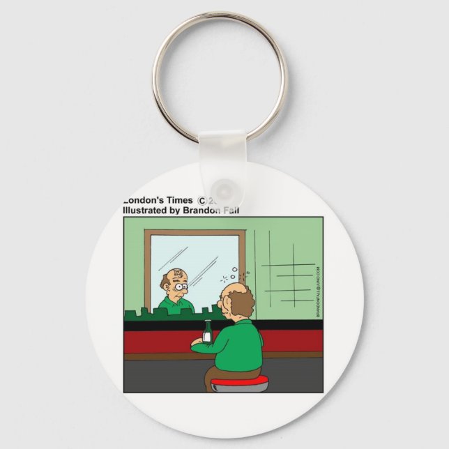 This End Up Vanity Head Stickers Funny Gifts & Tee Keychain (Front)