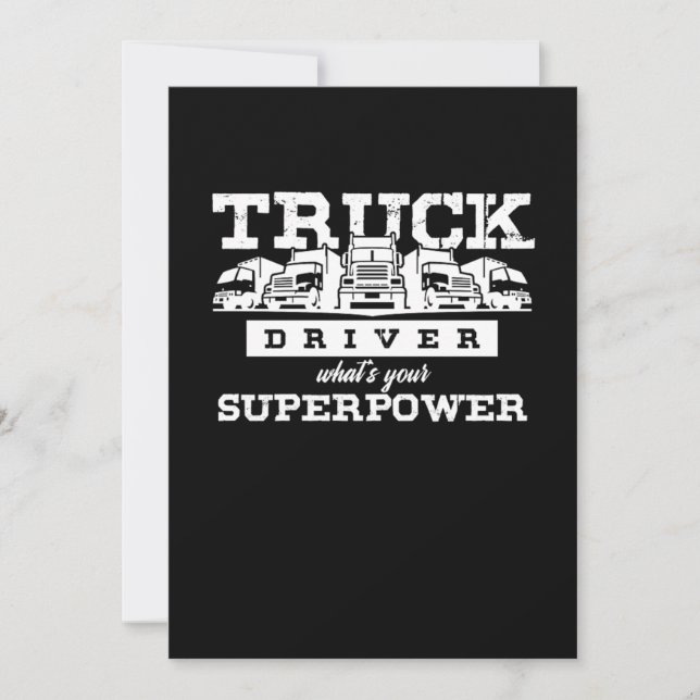 This Evolution Truck Driver Cool Truck Driver Gift Invitation (Front)