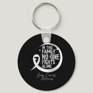 This Family No One Fights Alone Lung Cancer Gift T Keychain