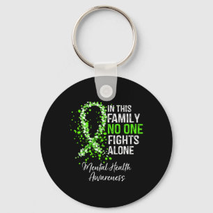 This Family No One Fights Alone Mental Health Awar Keychain