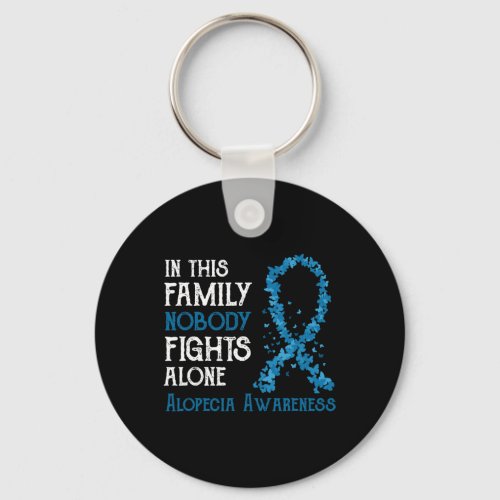 This Family Nobody Fights Alone Alopecia  Keychain