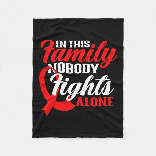 This Family Nobody Fights Alone Blood Cancer Aware Fleece Blanket