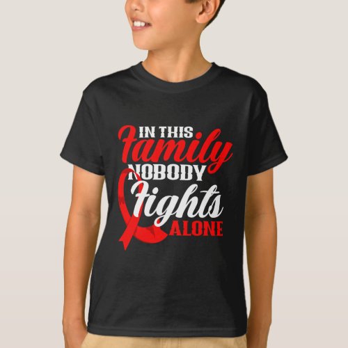 This Family Nobody Fights Alone Blood Cancer Aware T_Shirt