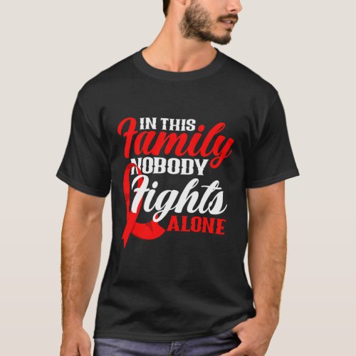 This Family Nobody Fights Alone Blood Cancer Aware T_Shirt