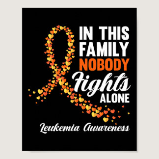 This Family Nobody Fights Alone Leukemia Cancer Aw Poster