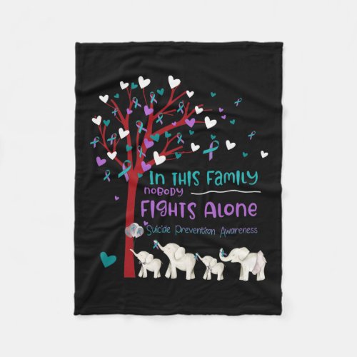 This Family Nobody Fights Alone Suicide Prevention Fleece Blanket