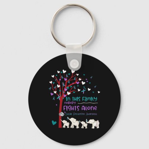 This Family Nobody Fights Alone Suicide Prevention Keychain