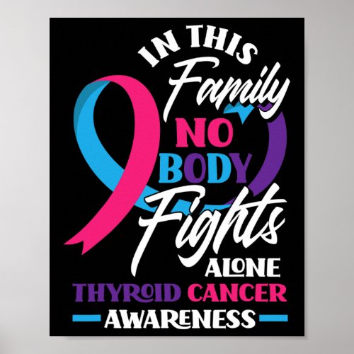 This Family Nobody Fights Alone Support Thyroid Ca Poster