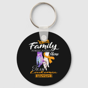 This Family Nobody Fights Alone Team Leukemia Warr Keychain