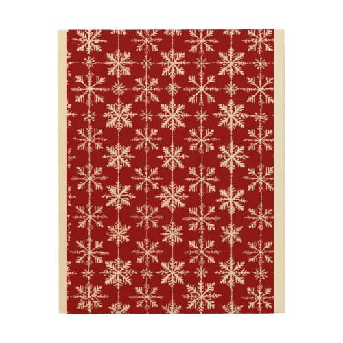 This festive pattern features a red background ado wood wall art