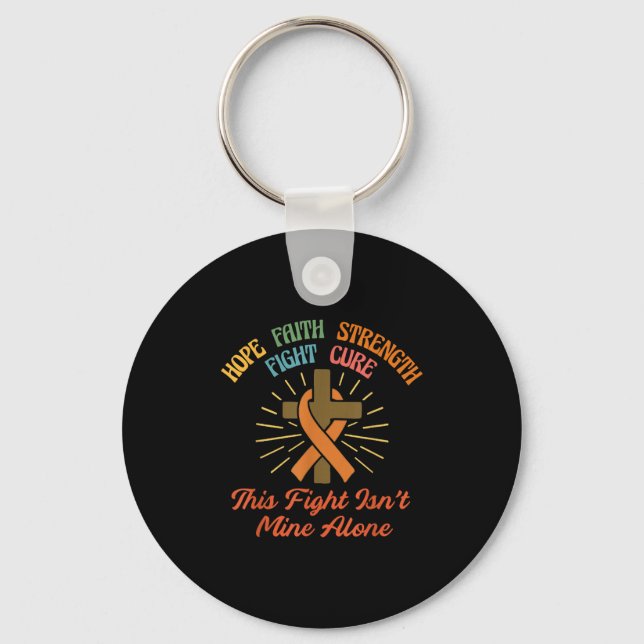 This Fight Isnt Mine Alone Leukemia Awareness Chri Keychain (Front)