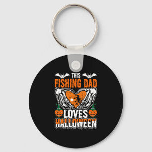 This Fishing Dad Loves Halloween Keychain