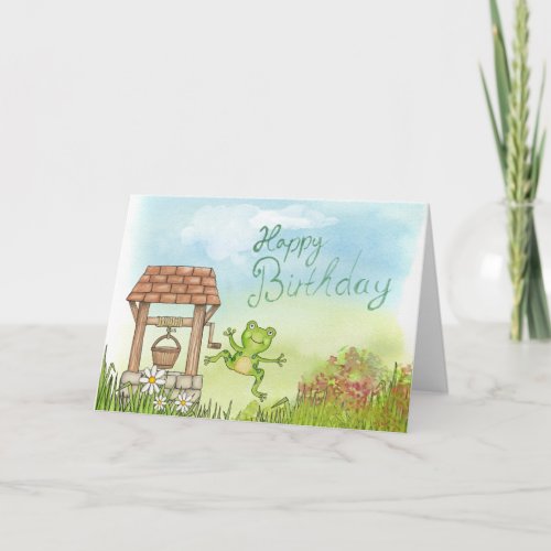 This Frog wishes a Happy Birthday Card