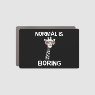 This funny graphic design features giraffe with co car magnet