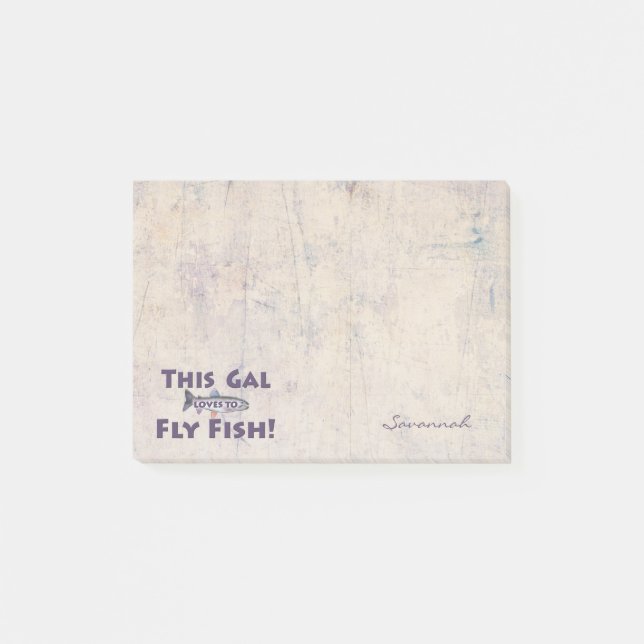 This Gal Loves to Fly Fish! Trout Fly Fishing Post-it Notes (Front)