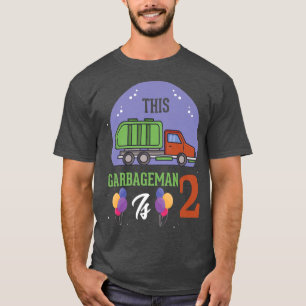 This Garbageman Is 2 2th Birthday Garbage Truck 2y T-Shirt