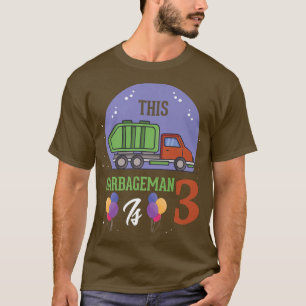This Garbageman Is 3 3th Birthday Garbage Truck 3y T-Shirt