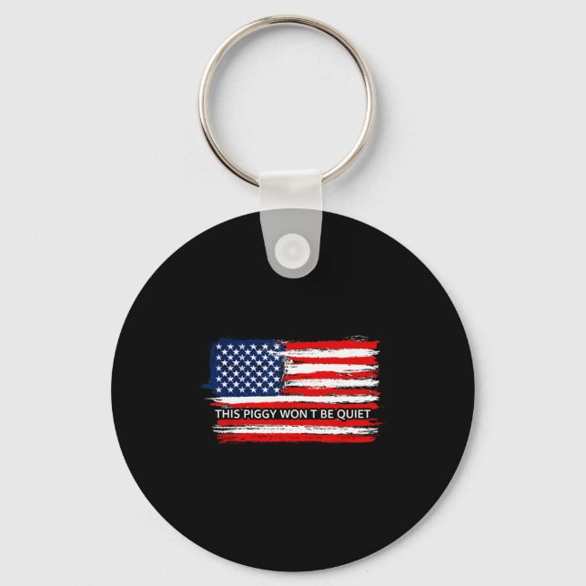 This Ggy Won't Be Quiet Funny Flag  Keychain (Front)