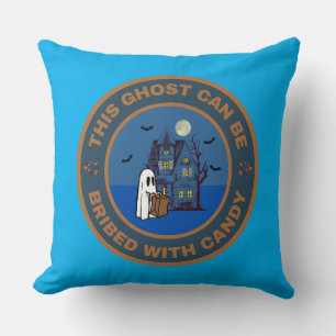 This Ghost can be bribed with Candy Throw Pillow