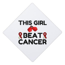 THIS GIRL BEAT CANCER GRADUATION CAP TOPPER