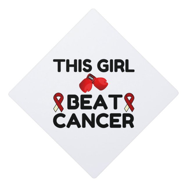THIS GIRL BEAT CANCER GRADUATION CAP TOPPER (Front)