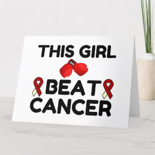 THIS GIRL BEAT CANCER THANK YOU CARD