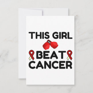 THIS GIRL BEAT CANCER THANK YOU CARD