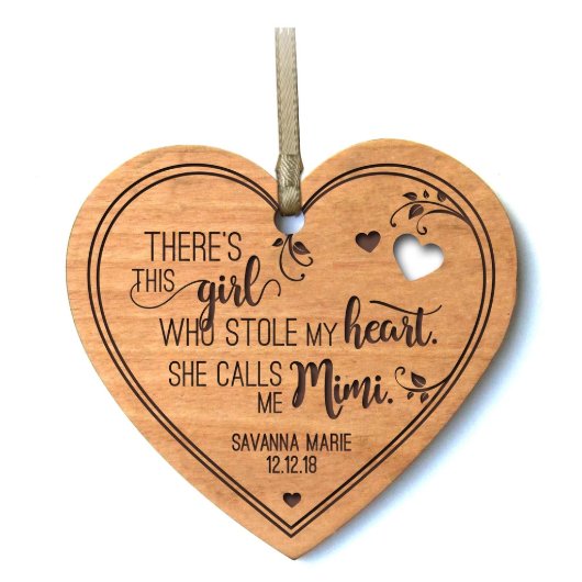 This Girl Calls Me Mimi Heart-Shaped Ornament (Front)